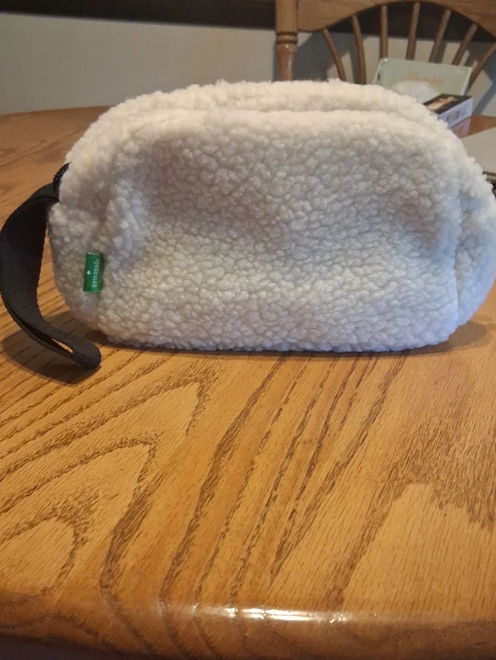 Kate Spade white/cream Sherpa-Style Wrist Bag